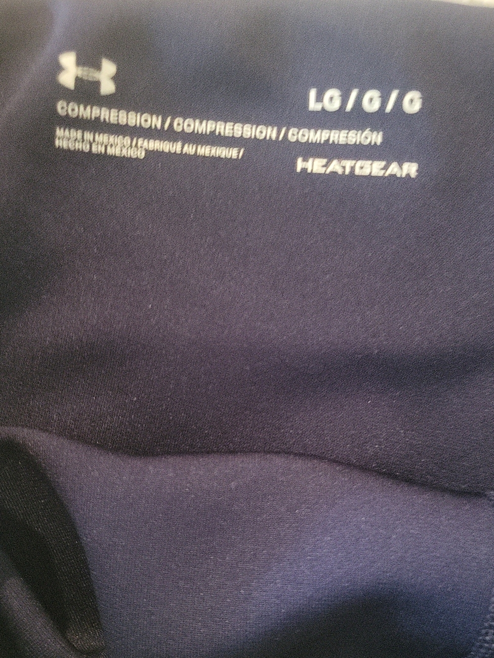 NWOT Under Armour Women's Navy Athletic Compression Performance Shorts Logo - Picture 3 of 4